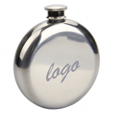 Round Shape Stainless Steel Flask W/ Mirror surface/5 OZ.